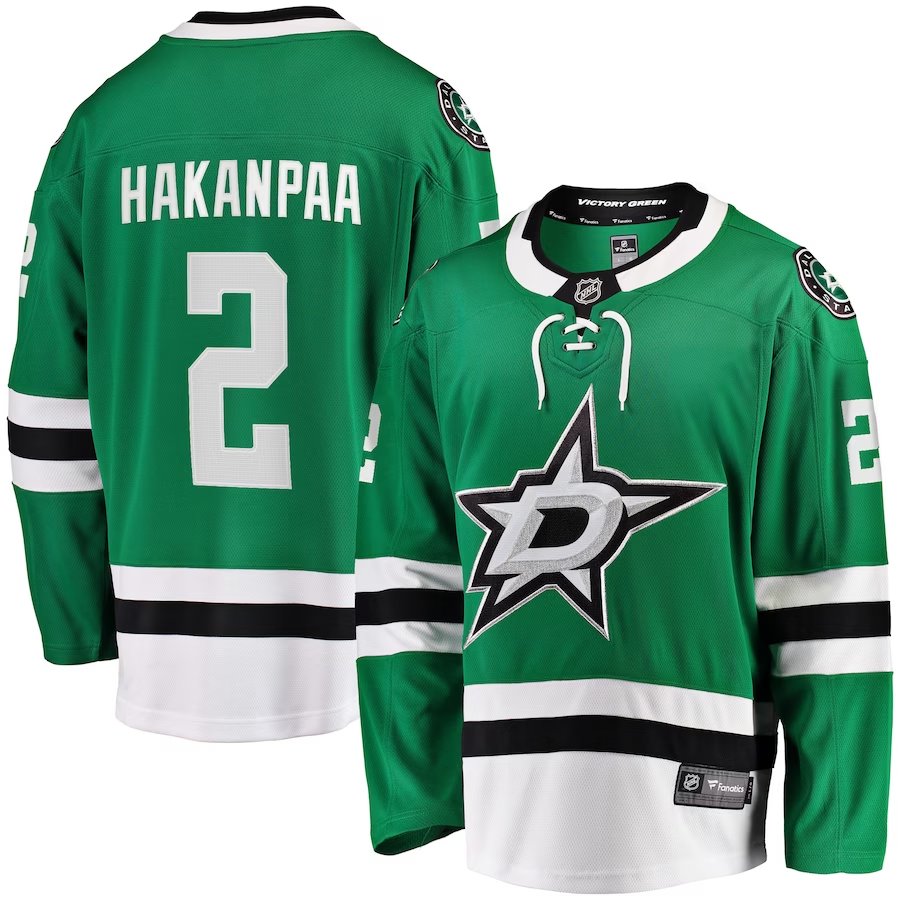 Men's Dallas Stars Jani Hakanpaa #2 Kelly Green Home Breakaway Jersey